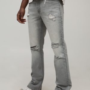 Slim Flared Ripped Jeans