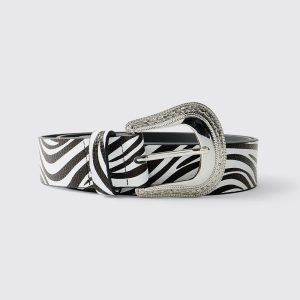 Western Buckle Zebra Print Belt