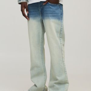Straight Flared Fit Washed Jeans