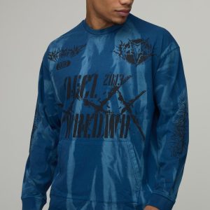 Oversized Heavyweight Washed Distressed Long Sleeve T-Shirt