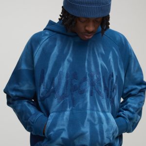 Oversized Washed Embroidered Loopback Hoodie