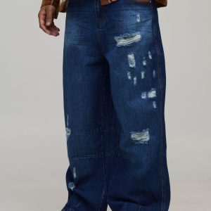 Barrel Distressed Knee Rip Jeans