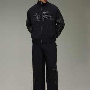 Boxy Fit Funnel Neck Zip Through Woven Tracksuit