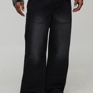 Relaxed Fit Washed Carpenter Worker Jeans