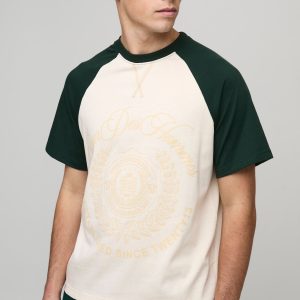 Boxy Collegiate Varsity Raglan T-Shirt