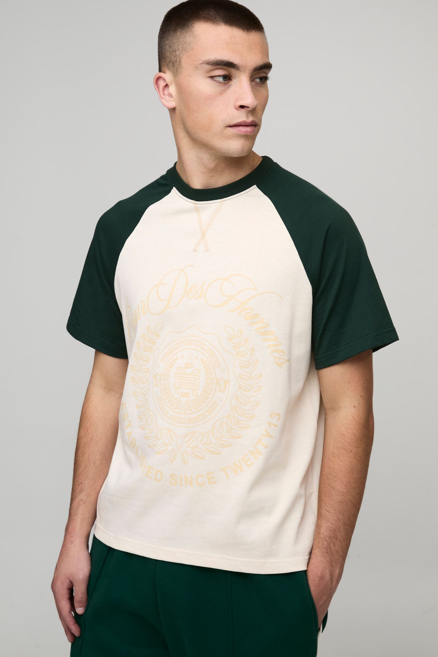 Boxy Collegiate Varsity Raglan T-Shirt