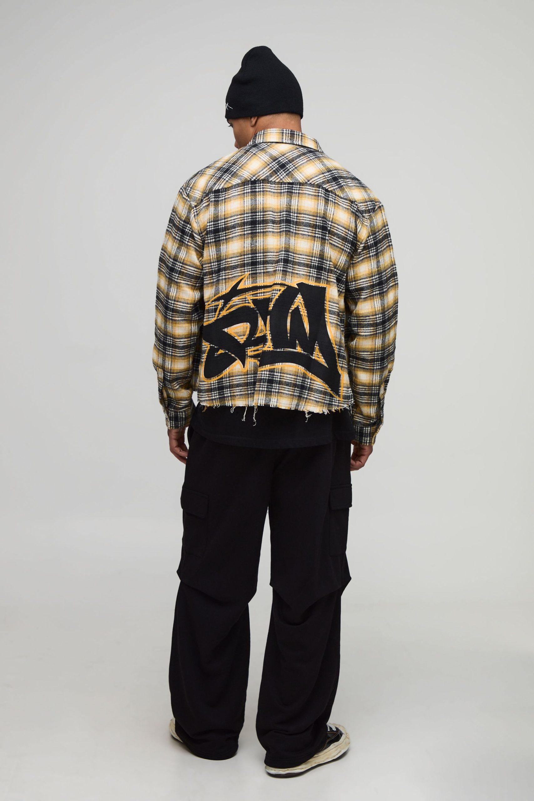 Wide Leg Cargo Pocket Toggle Raw Waistband Jogger - Image 2