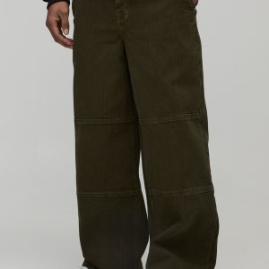 Baggy Fit Herringbone Twill Trousers