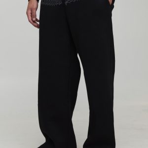 Wide Leg High Build Embroidery Jogger