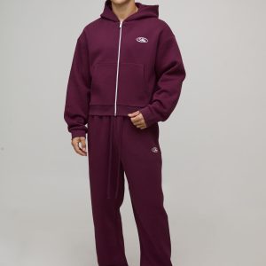 Shrunken Fit Man Hamptons Zip Through Hooded Tracksuit