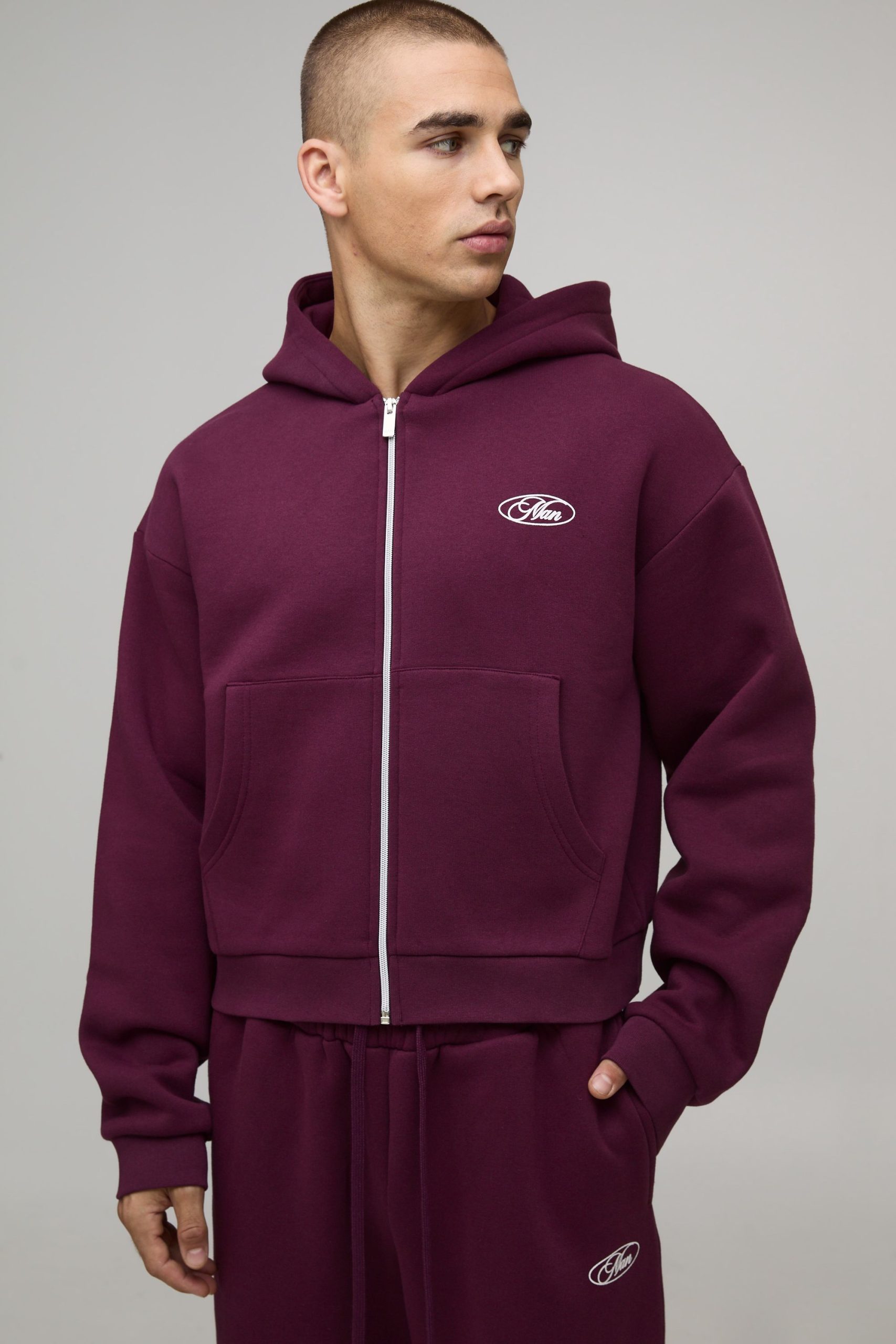 Shrunken Fit Man Hamptons Zip Through Hooded Tracksuit - Image 3