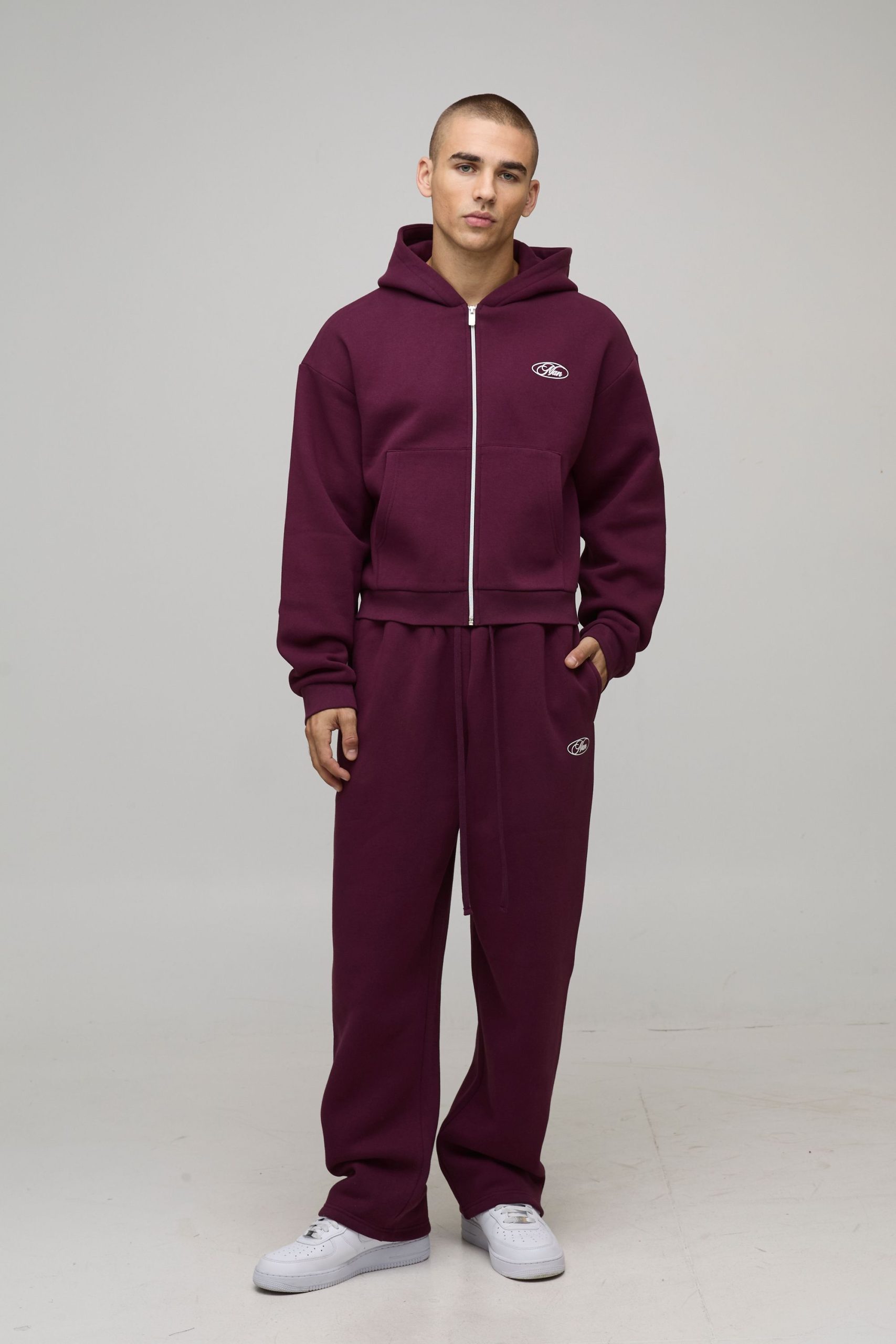 Shrunken Fit Man Hamptons Zip Through Hooded Tracksuit - Image 4