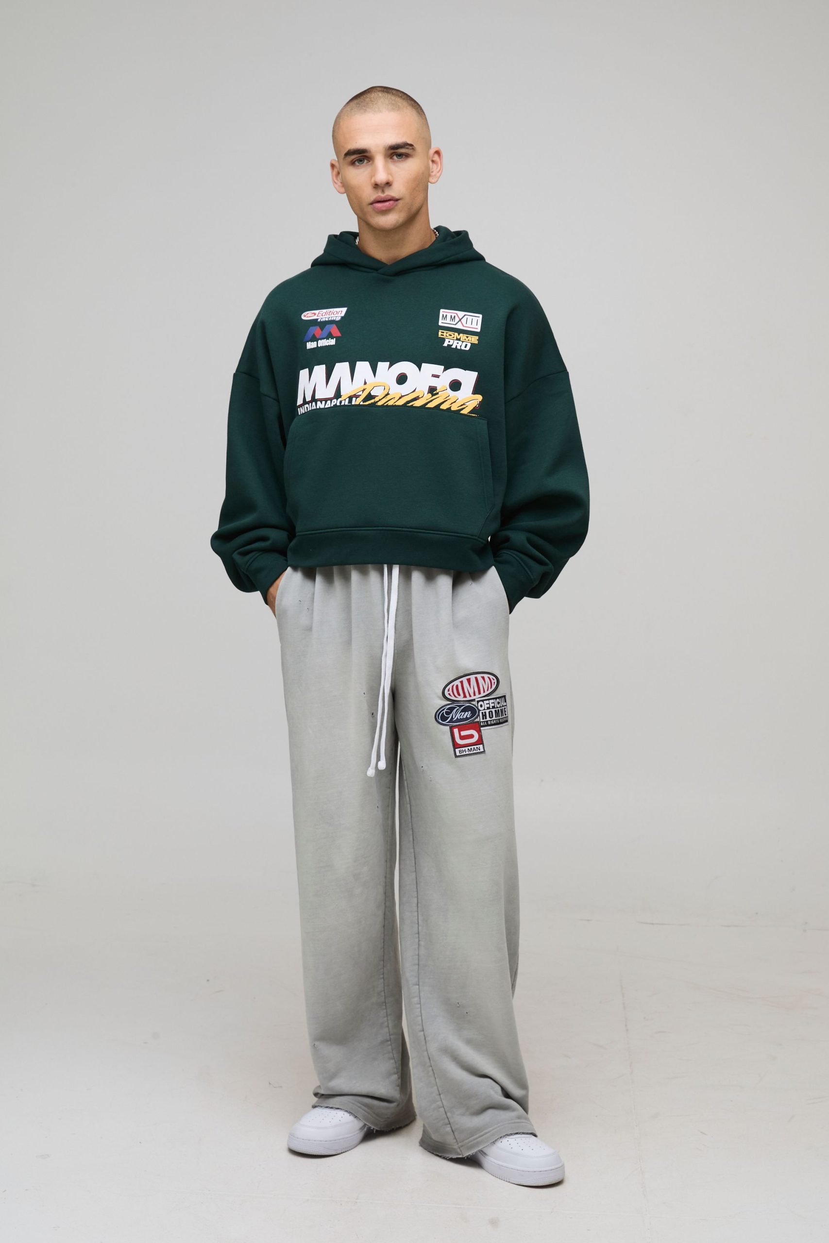 Baggy Fit Moto Applique Washed Joggers - Image 4
