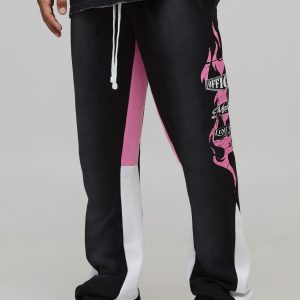 Slim Stacked Flare Washed Moto Joggers