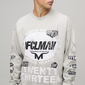 Oversized Boxy Moto Washed Long Sleeve T-Shirt