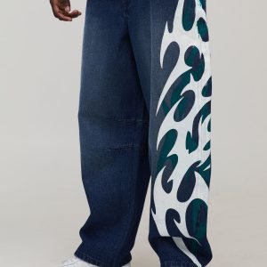 Balloon Washed Tribal Jeans