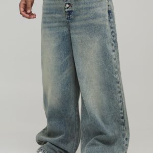 Baggy Fit Washed Jeans