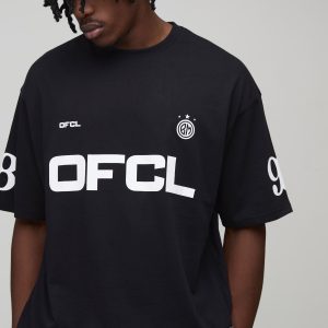Tall Oversized Boxy Ofcl Football Graphic T-Shirt
