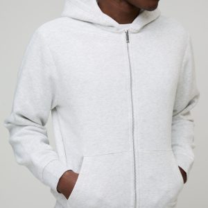 Basic Regular Zip Through Hoodie