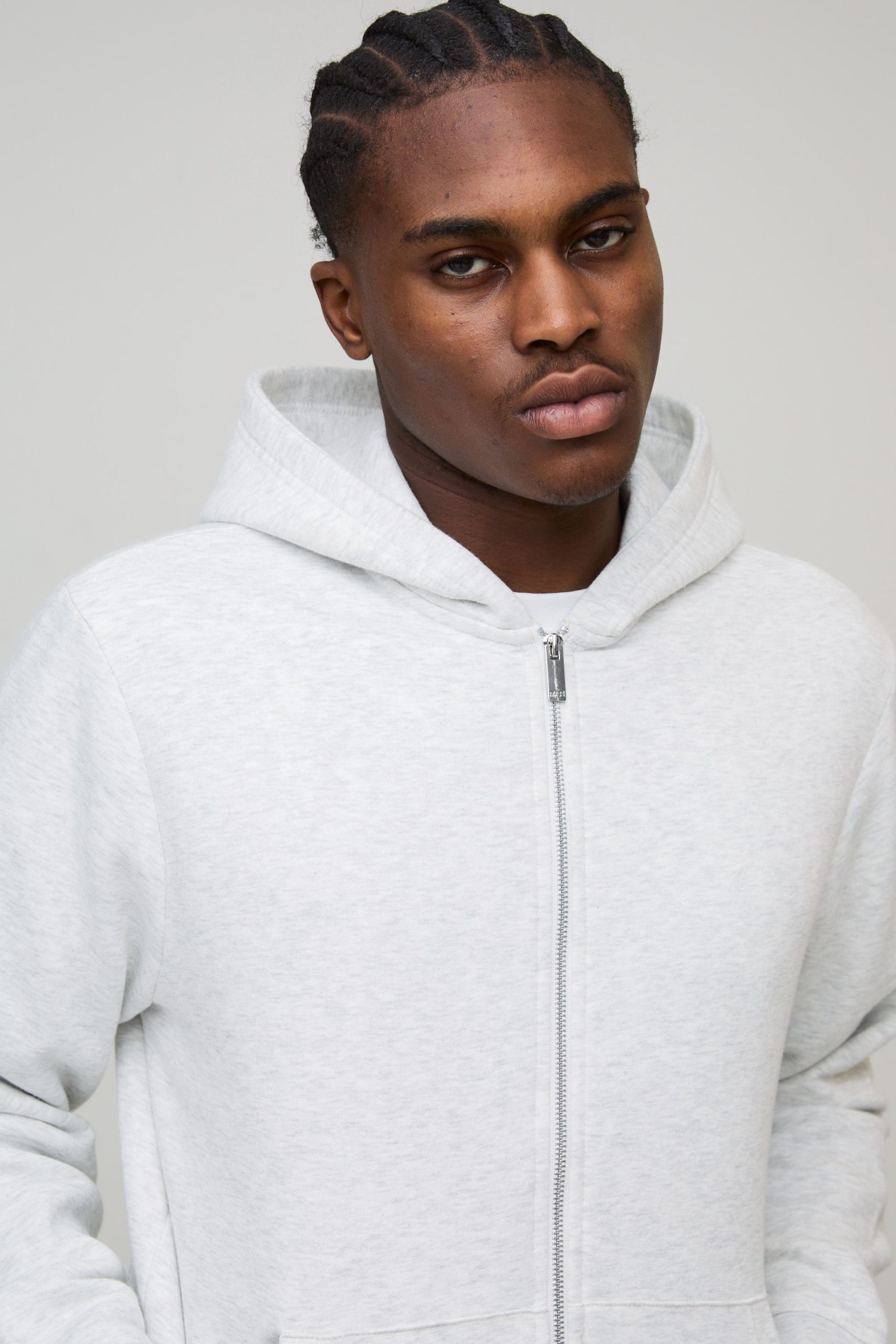 Basic Regular Zip Through Hoodie - Image 3