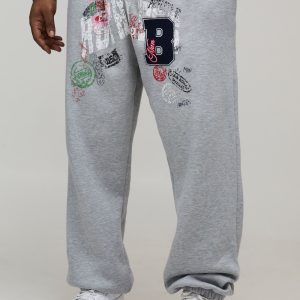 Plus B Applique Print Baggy Jogger