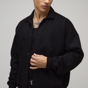 Oversized Boxy Collar Detail Cardigan