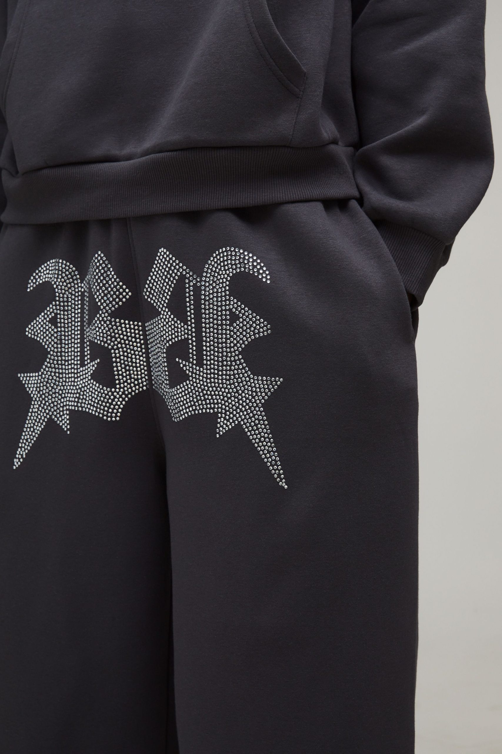 Extreme Wide Leg Rhinestone B Star Joggers - Image 3