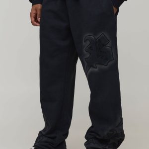 Baggy Fit Applique Washed Joggers
