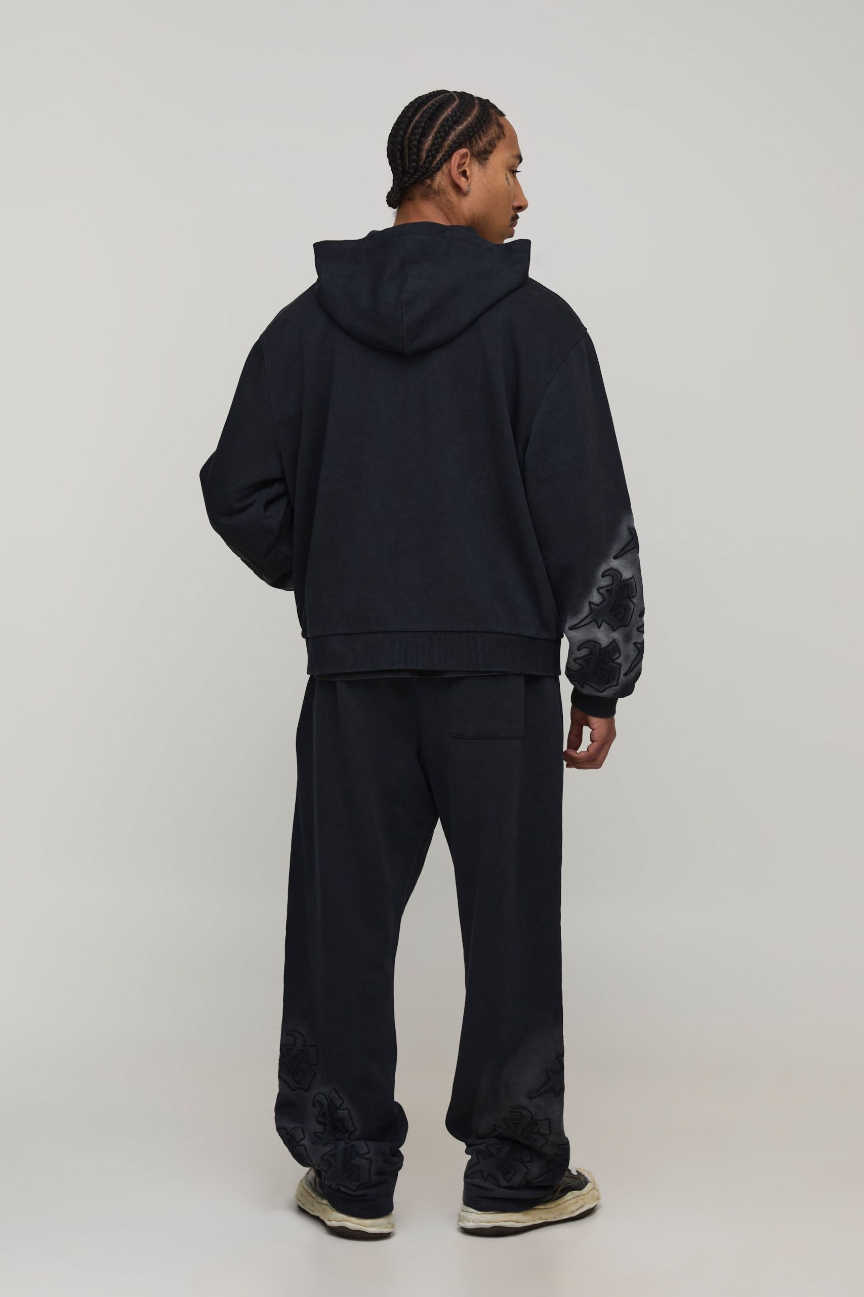 Baggy Fit Applique Washed Joggers - Image 2