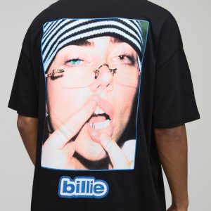 Black Oversized Billie Eilish License Printed T-Shirt