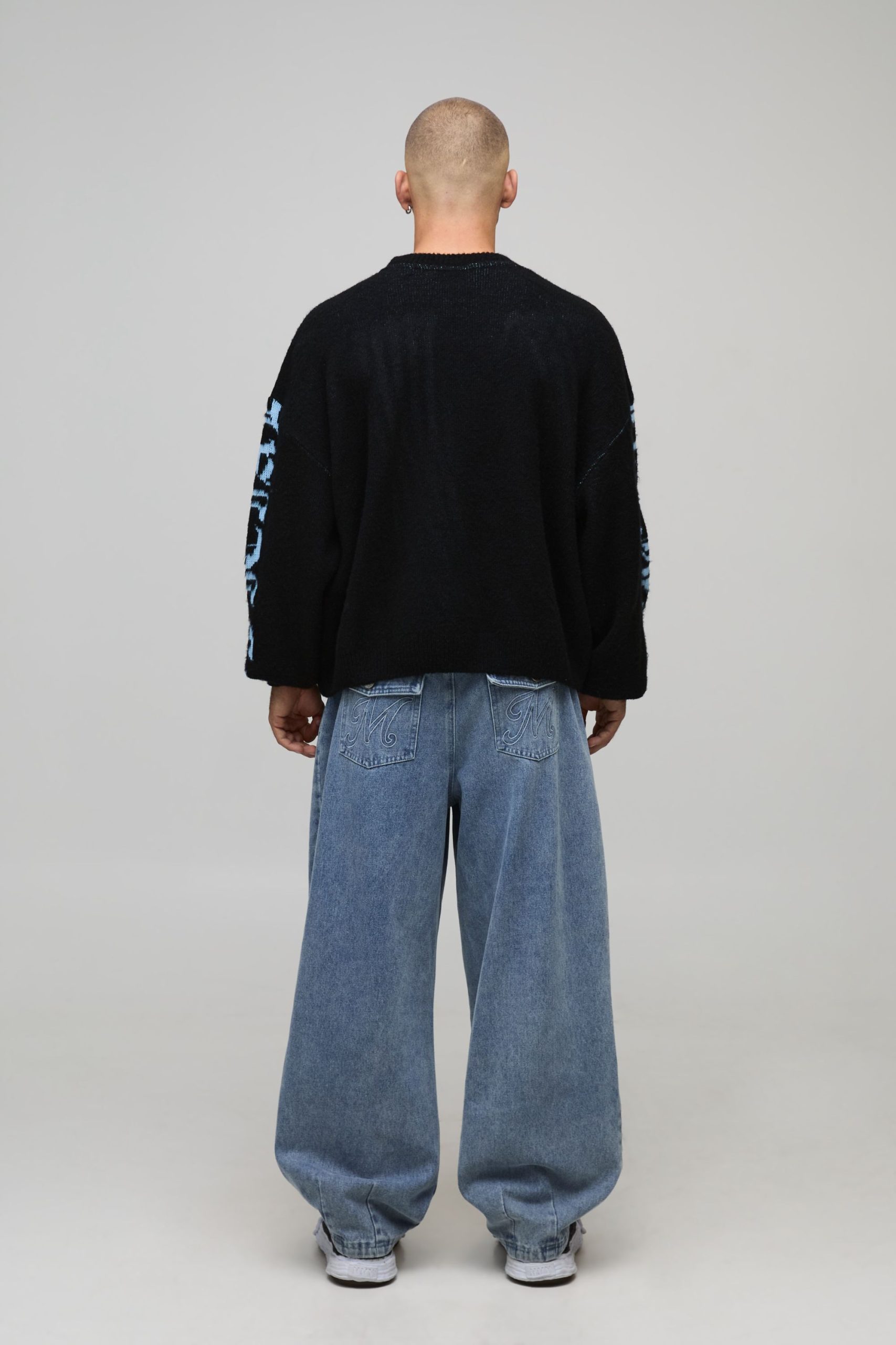 Oversized Boxy OFCL Grills Graphic Brushed Knitted Jumper - Image 2