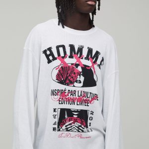 Oversized Boxy Long Sleeve Homme Waffle T-Shirt