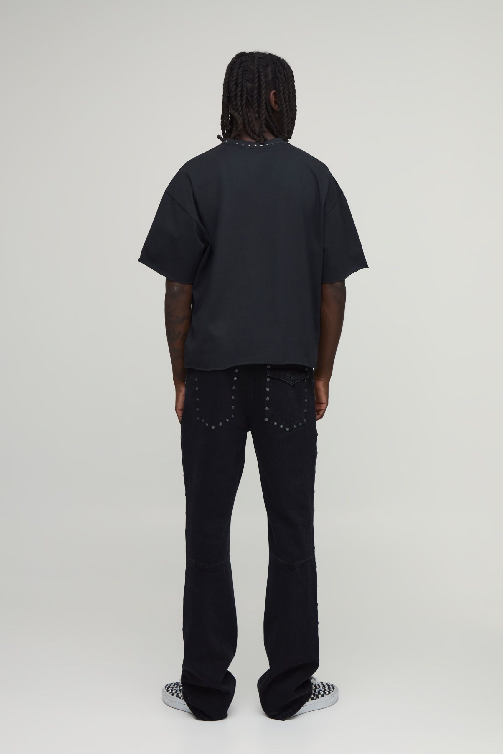 Oversized Boxy Heavyweight Screw Detail T-Shirt - Image 2