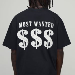 Oversized Boxy Rhinestone $$$ Heavyweight Graphic T-Shirt