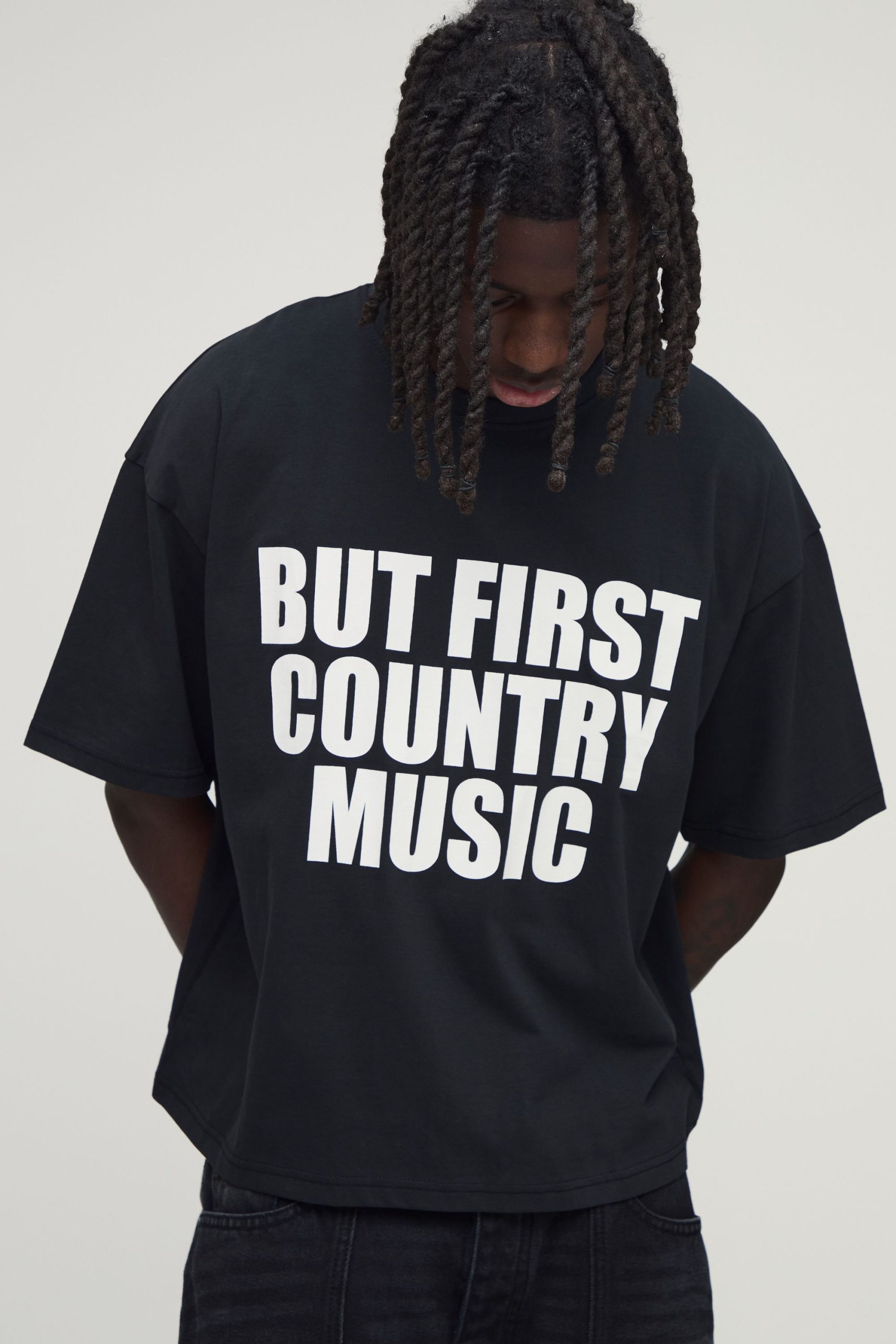 Oversized Boxy Country Slogan Heavyweight T-Shirt