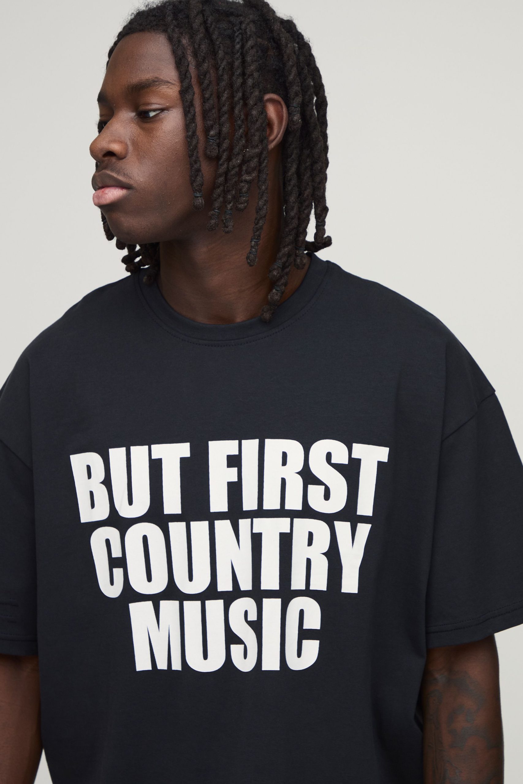 Oversized Boxy Country Slogan Heavyweight T-Shirt - Image 3