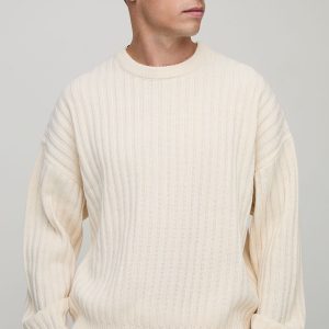 Relaxed Boxy Ribbed Knitted Jumper