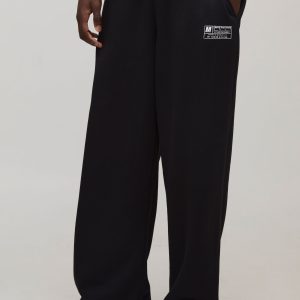 Wide Leg Tie Cuff Double Waistband Joggers