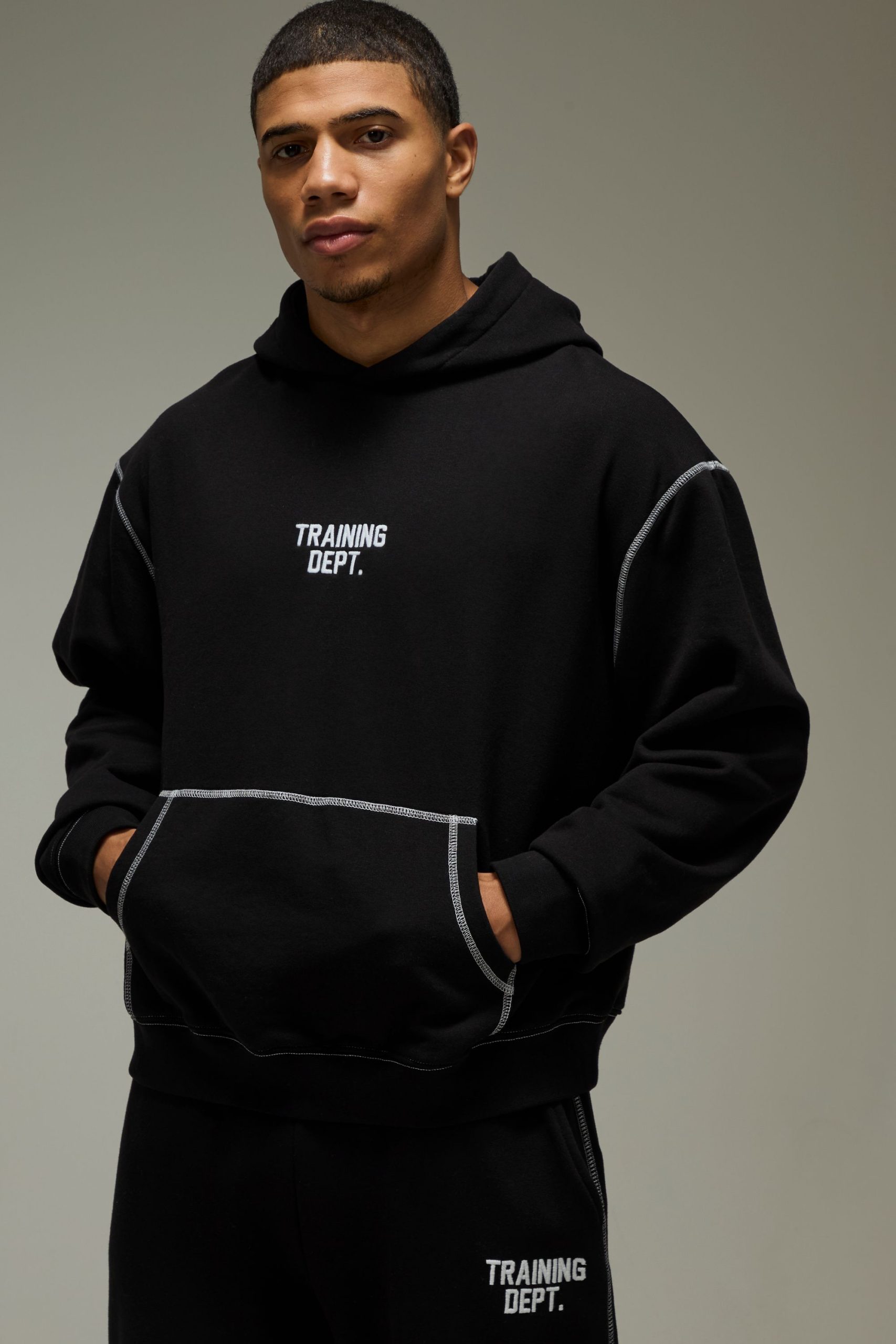 Training Dept Oversized Contrast Stitch Hoodie