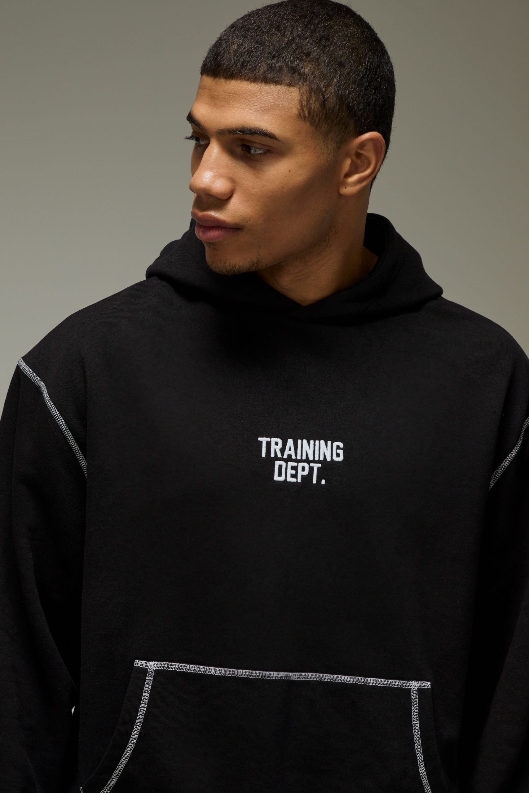 Training Dept Oversized Contrast Stitch Hoodie - Image 3