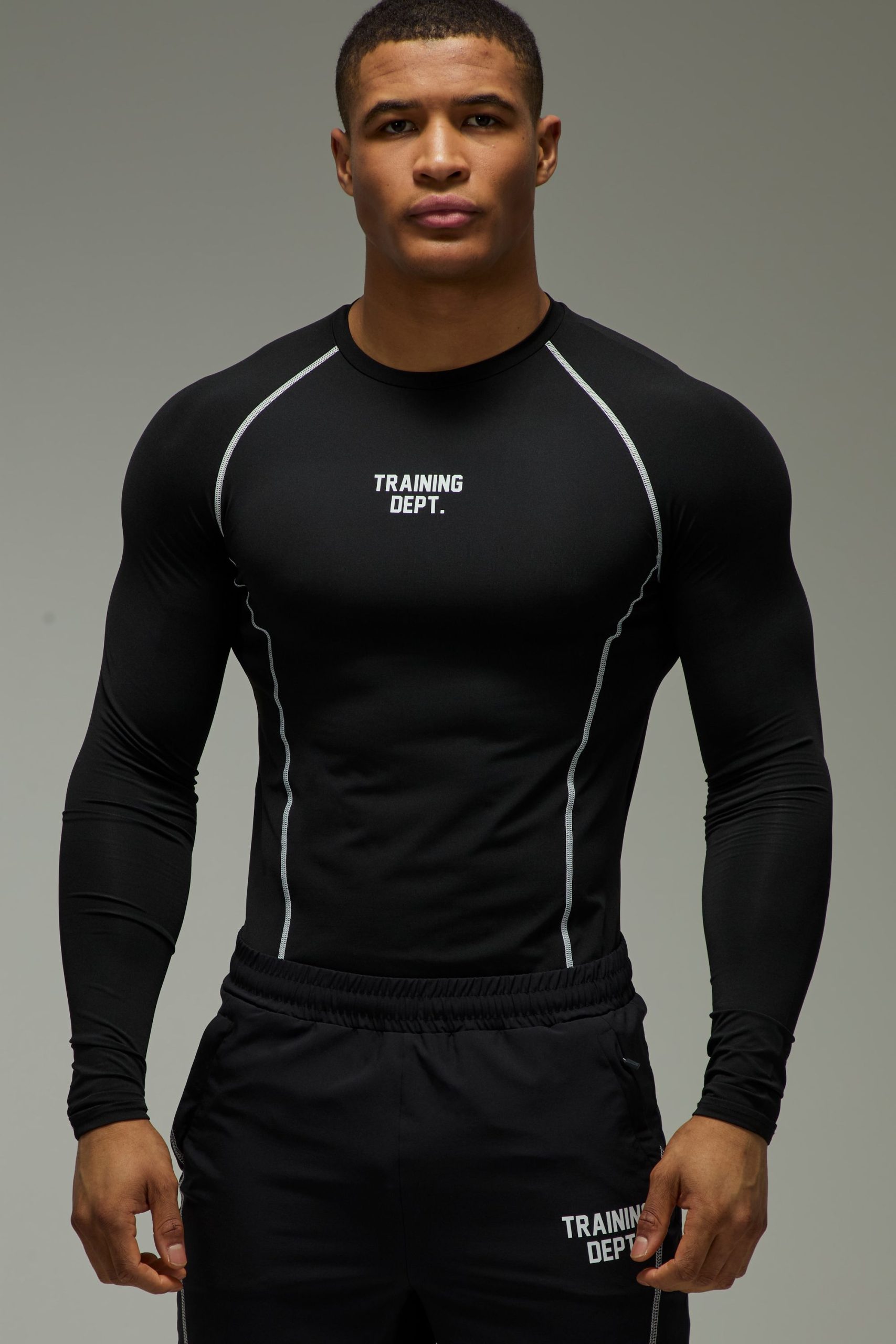 Training Dept Muscle Fit Contrast Stitch Long Sleeve T-Shirt
