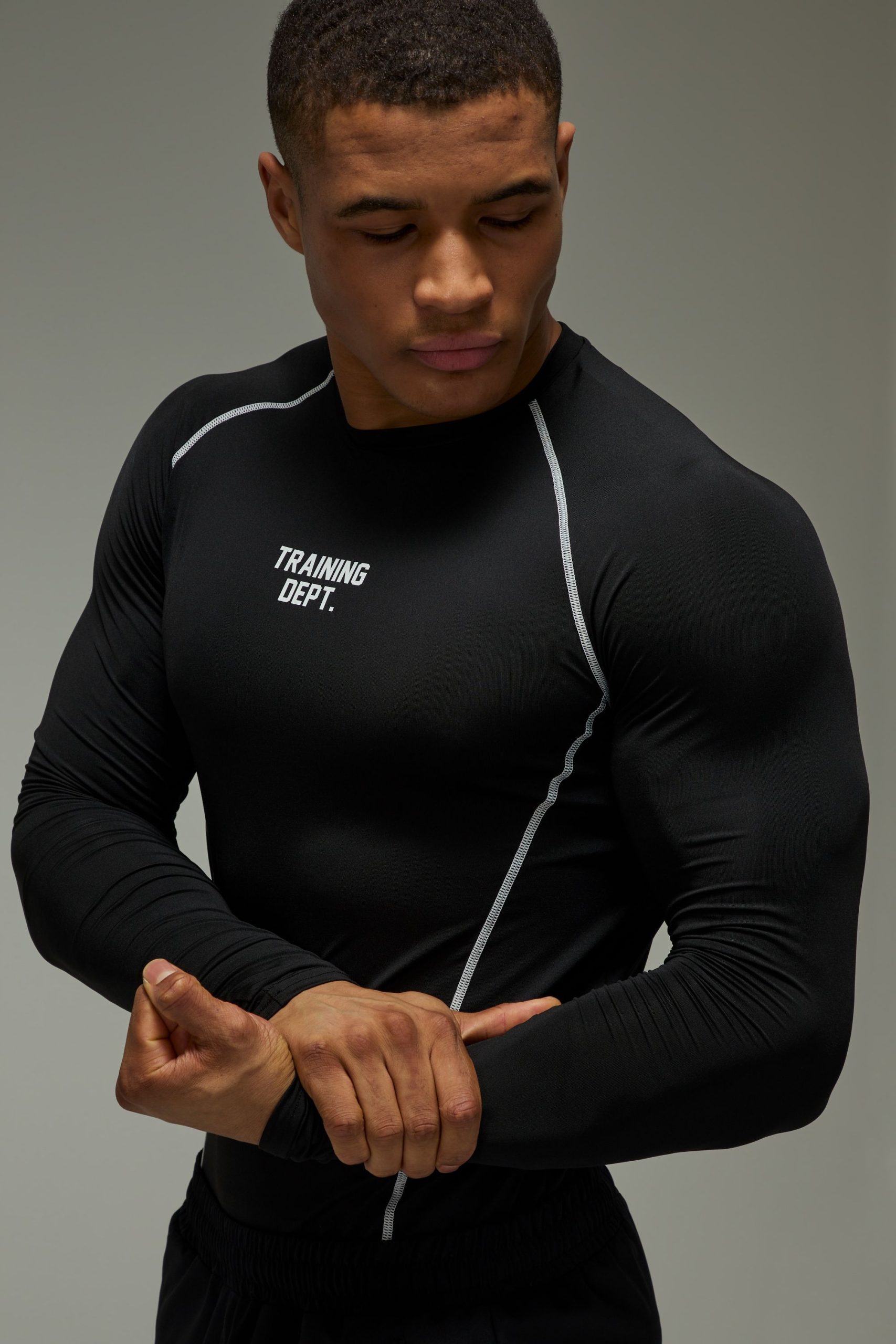 Training Dept Muscle Fit Contrast Stitch Long Sleeve T-Shirt - Image 3