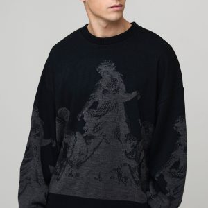 Oversized Renaissance Jacquard Knitted Jumper