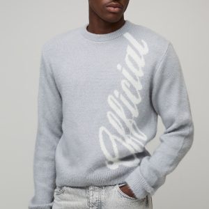 Boxy Fit Brushed Branded Knitted Jumper