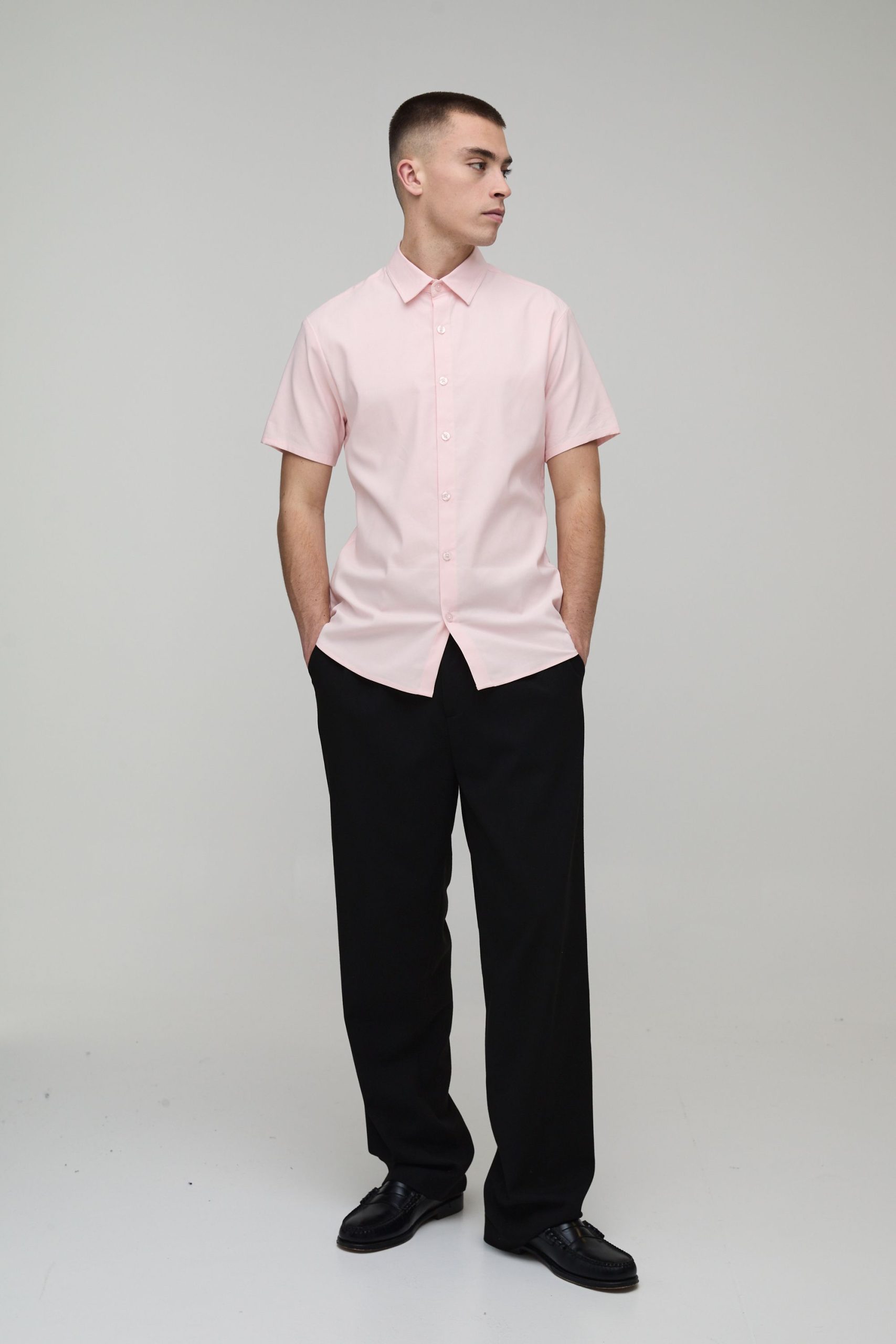 Slim Fit Short Sleeve Cotton Shirt - Image 4
