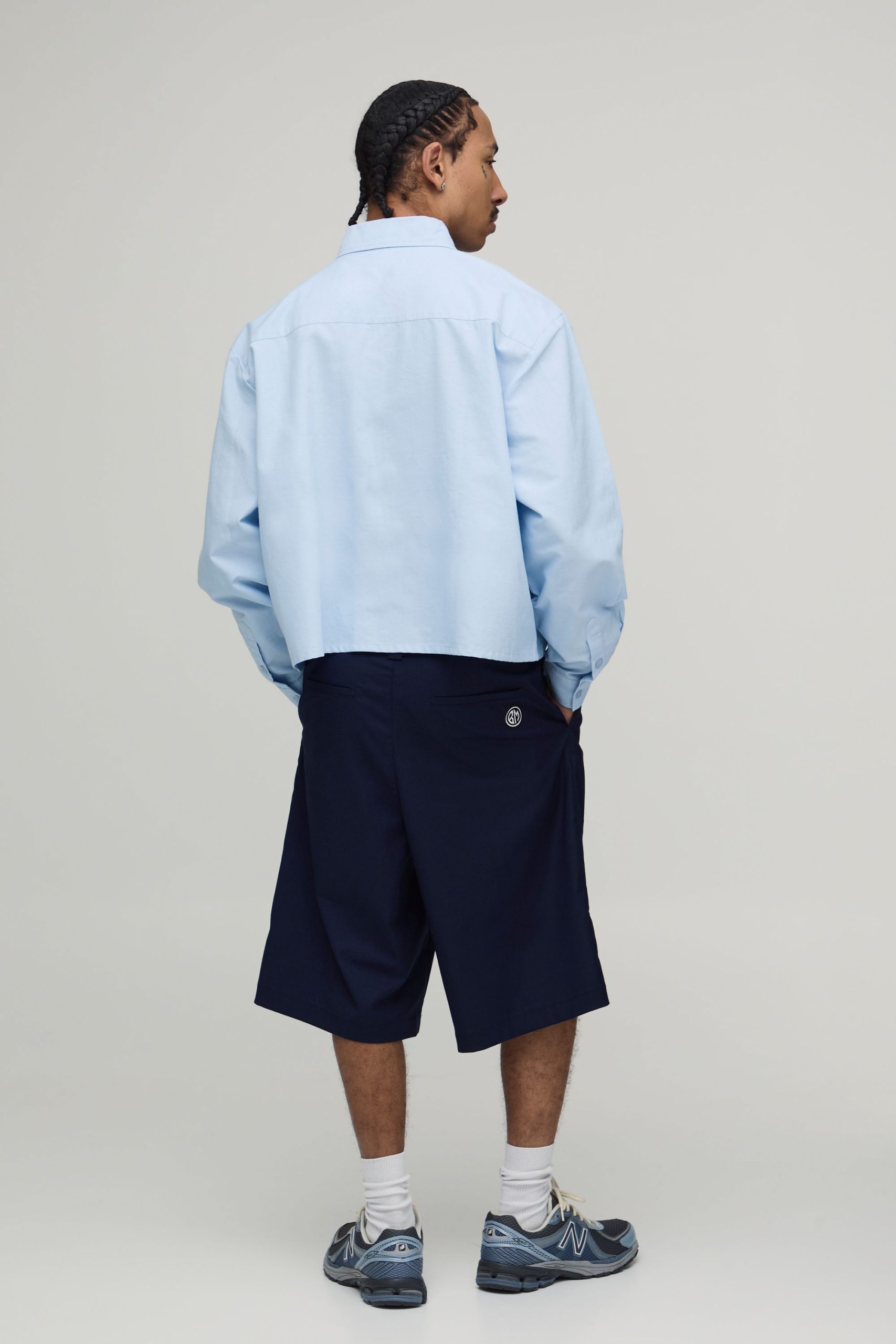 Boxy Fit Cropped Long Sleeve Oxford Shirt - Image 2
