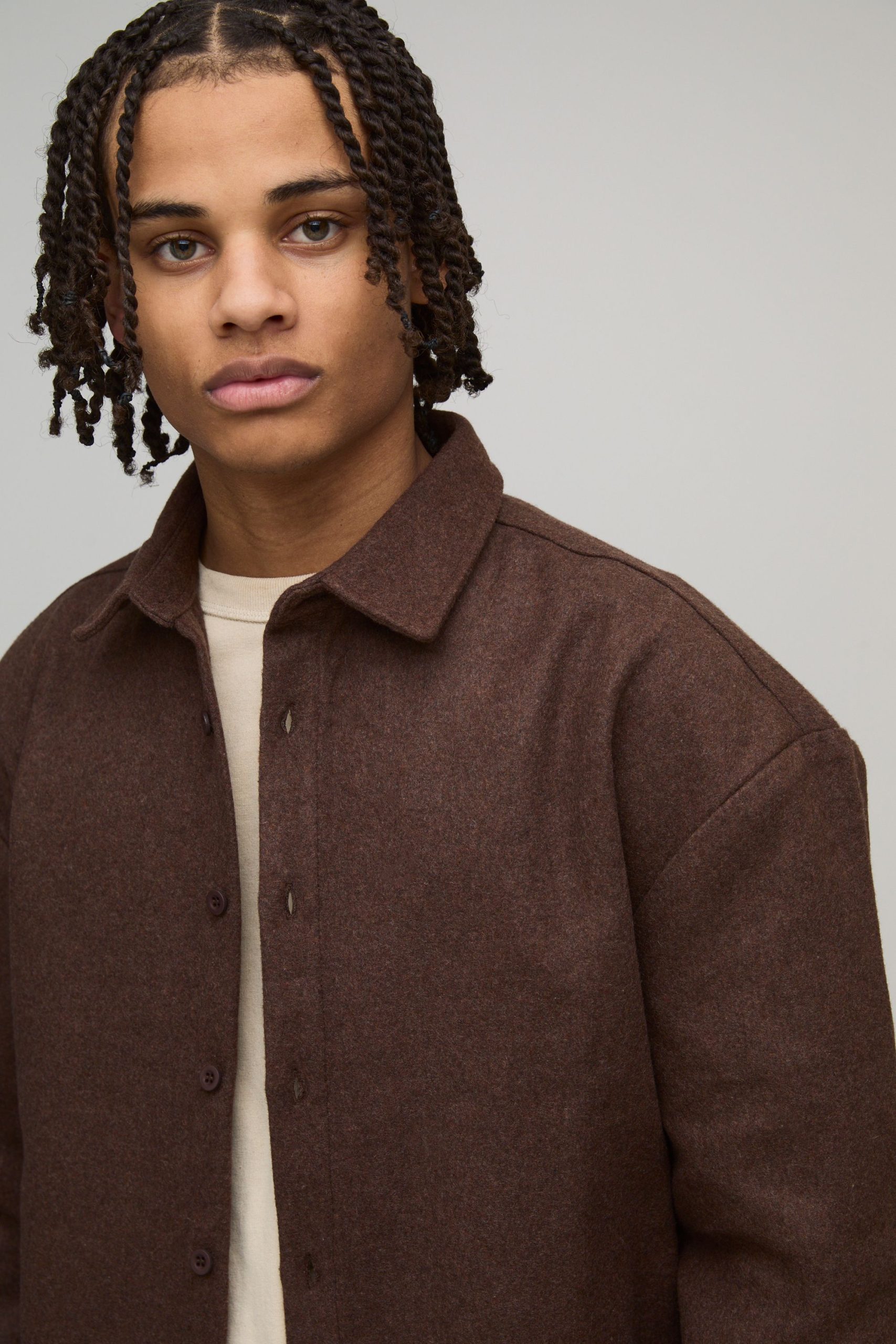 Regular Fit Melton Overshirt - Image 3