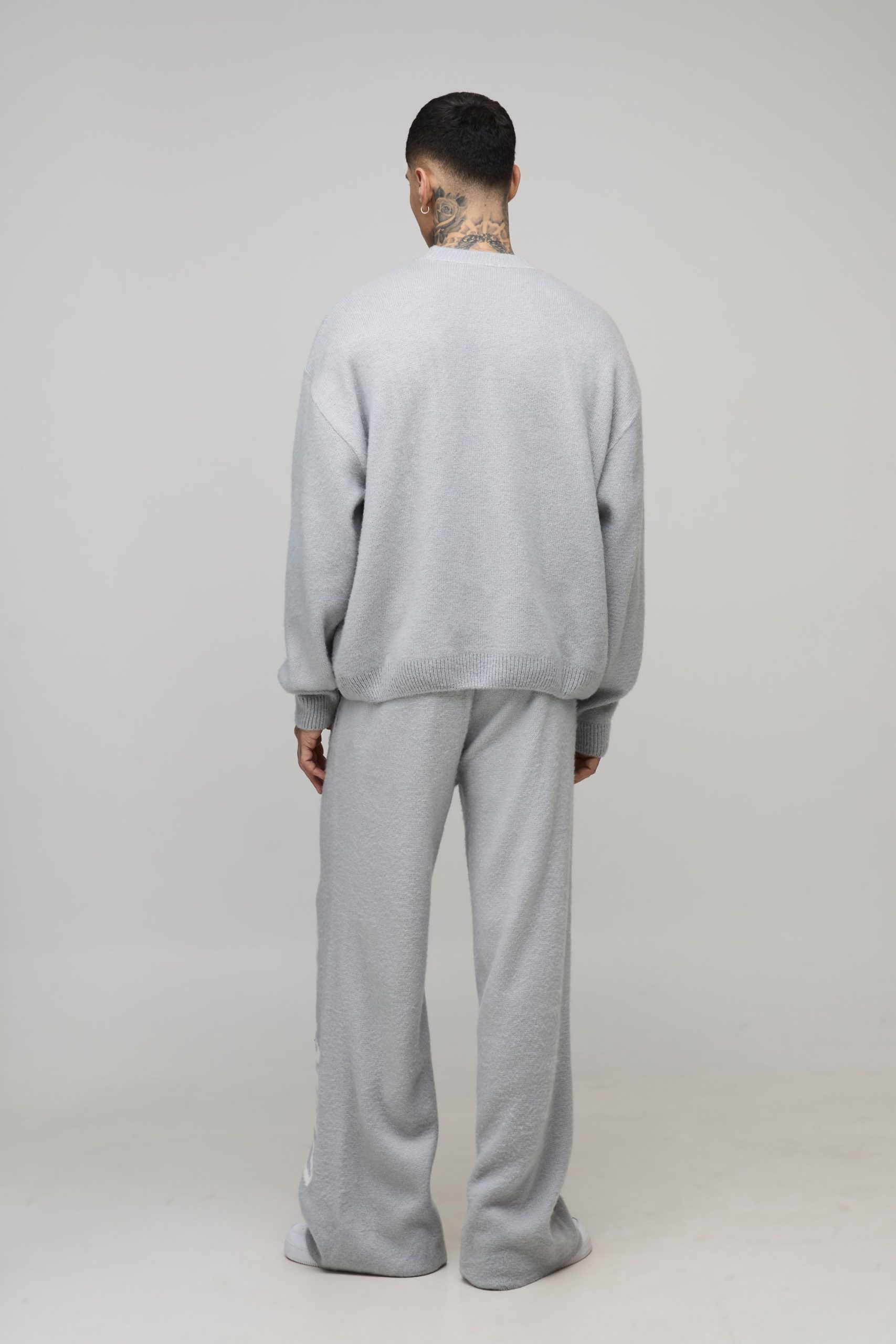 Tall Oversized Boxy & Wide Leg Offical Brushed Knitted Tracksuit - Image 2