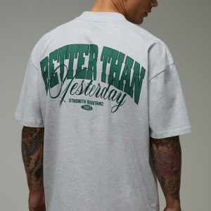 MAN Active Better Than Yesterday Extended Neck Oversized T-Shirt