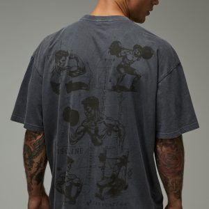 MAN Active Discipline Diagram Washed Oversized T-Shirt